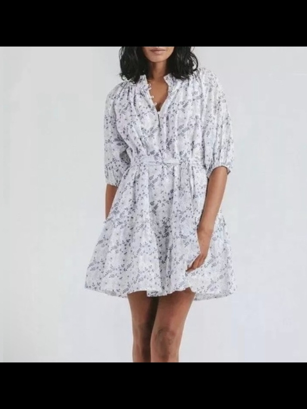 EUC Cleobella Nevah Floral Tie-Waist Mini Dress